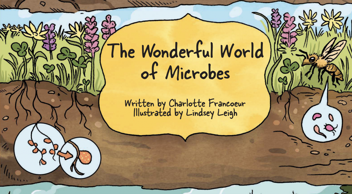 Illustration from the title page of "The Wonderful World of Microbes"