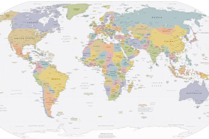 A political map of the world.