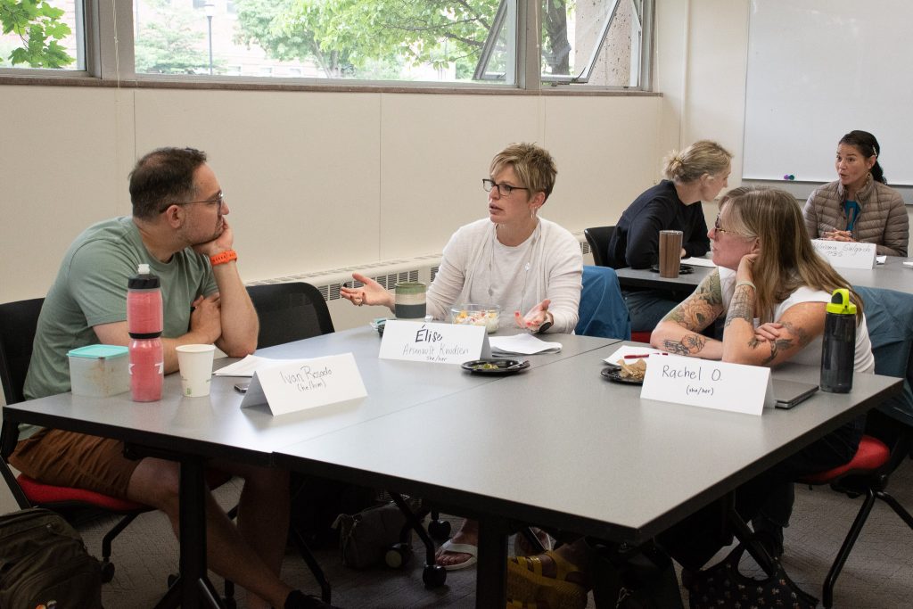 Several faculty and staff members discuss mentorship during an ARMP session.
